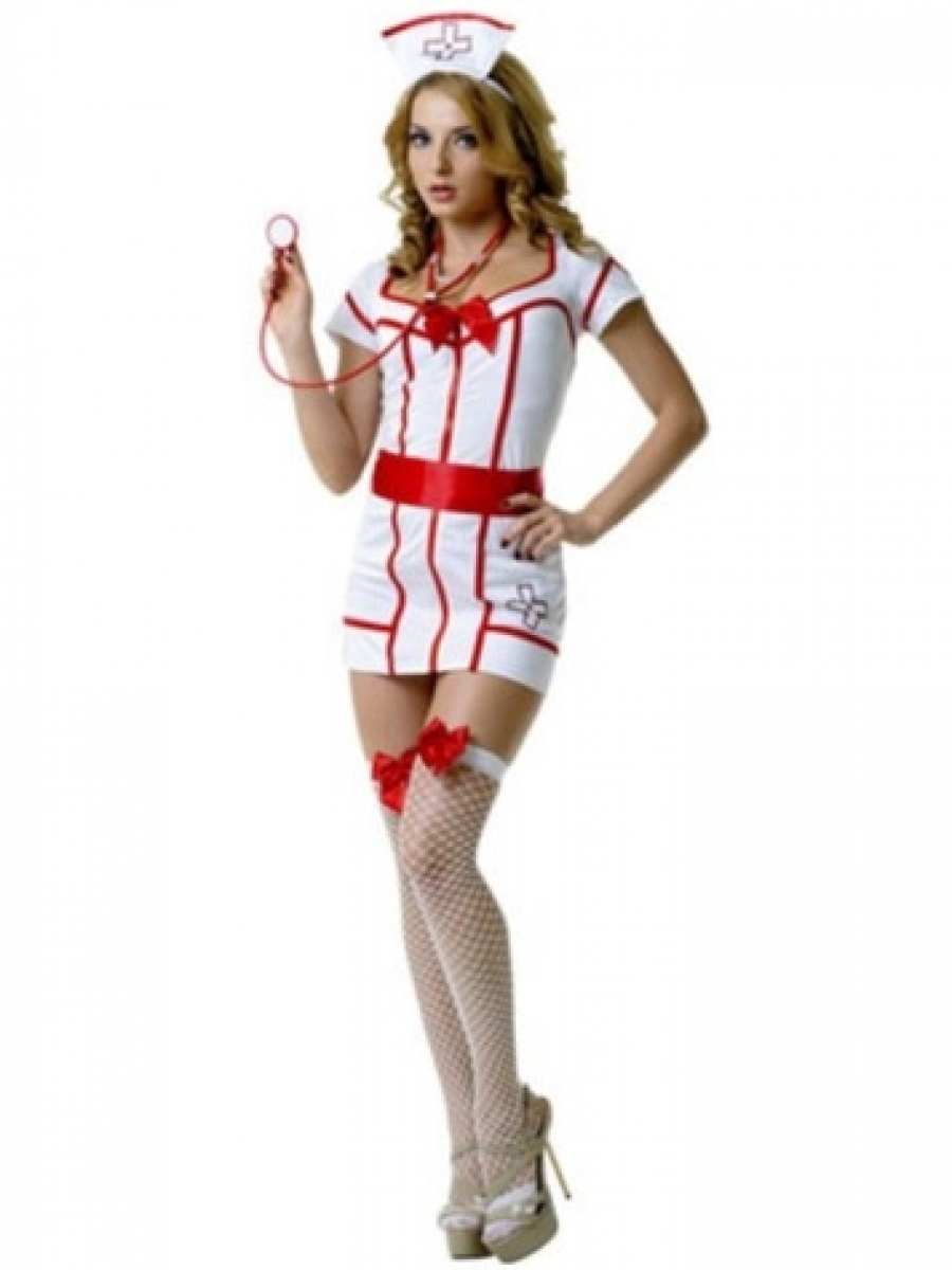 LeFrivole kostim medicinske sestre sa stetoskopom i čarapama — M/L i L/XL — 02896